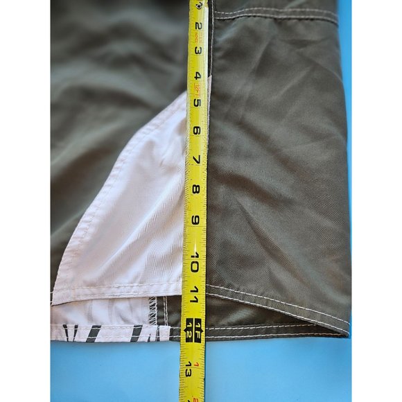 TERI olive green with white accent pieces board shorts Size Med - Picture 7 of 8